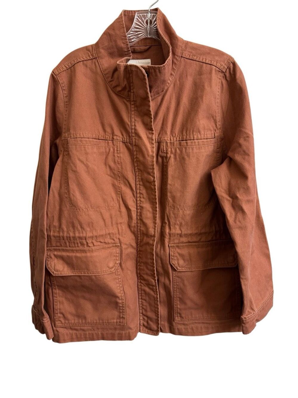 Madewell Dispatch Jacket Warm Umber Orange Canvas Duck Cloth Military Size Large